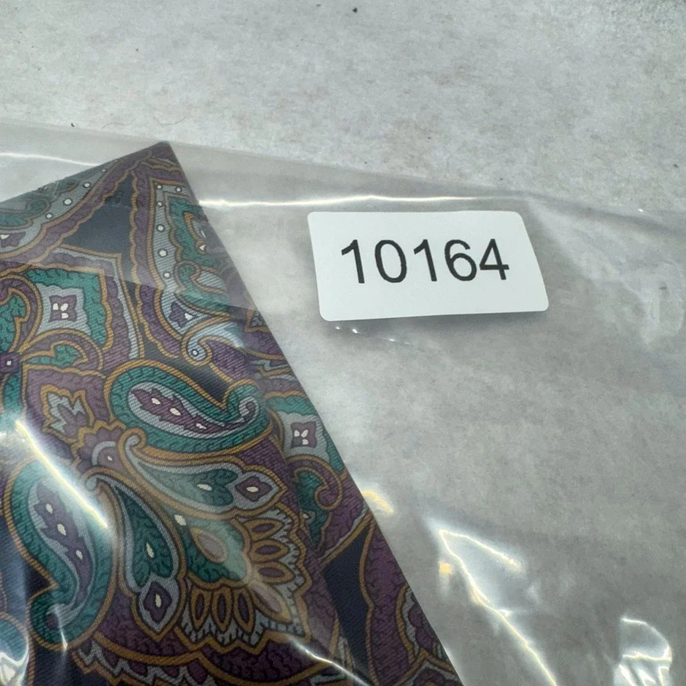 Vintage Christian Dior Tie Mens Silk Paisley Purple Green Monsieur 90s USA‎